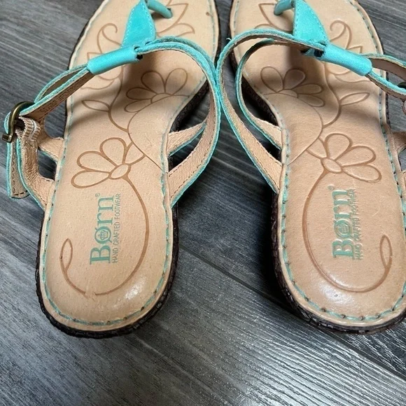 Born teal comfortable lightweight boho vacation festival beach sandals Size 7 - Picture 4 of 10